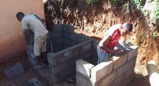 Construction of the new sanitation blocks by local workers